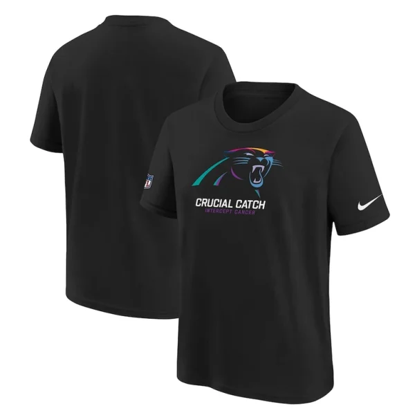 Carolina panthers nike youth 2024 nfl crucial catch t shirt Black