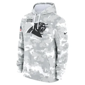 Carolina panthers nike youth 2024 salute to service pullover hoodie Whitegray Yth M