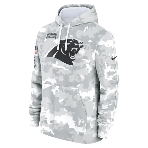 Carolina panthers nike youth 2024 salute to service pullover hoodie Whitegray Yth M
