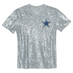 Ceedee lamb dallas cowboys girls youth sequin v neck fashion jersey Silver Yth M