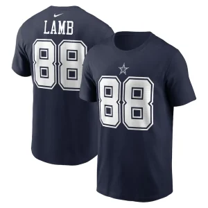 Ceedee lamb dallas cowboys nike player name number t shirt Navy