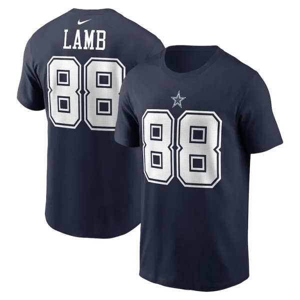 Ceedee lamb dallas cowboys nike player name number t shirt Navy