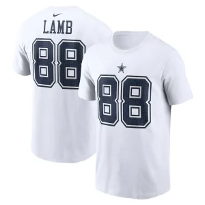 Ceedee lamb dallas cowboys nike player name number t shirt White