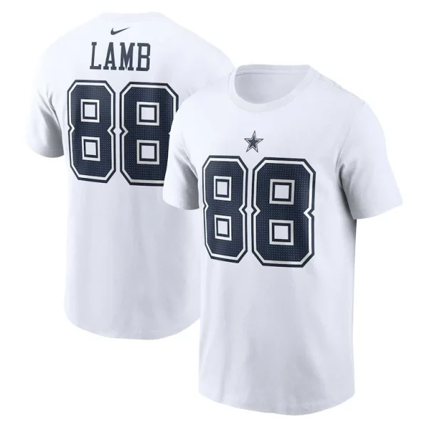 Ceedee lamb dallas cowboys nike player name number t shirt White