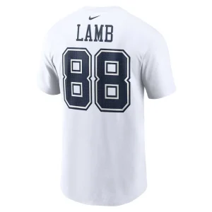 Ceedee lamb dallas cowboys nike player name number t shirt White L