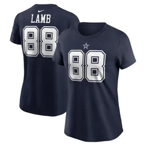 Ceedee lamb dallas cowboys nike womens player name number t shirt Navy