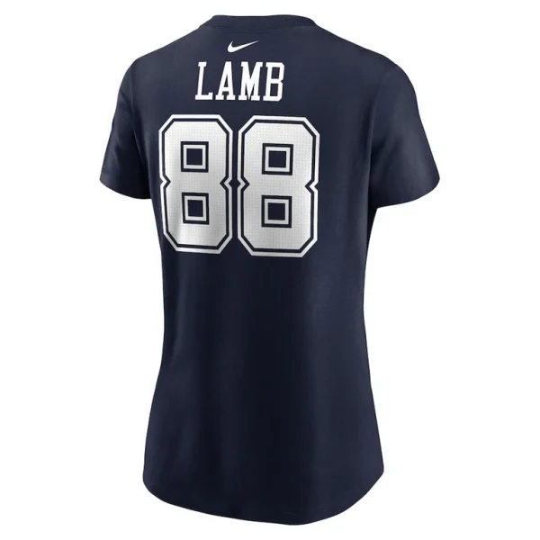 Ceedee lamb dallas cowboys nike womens player name number t shirt Navy L