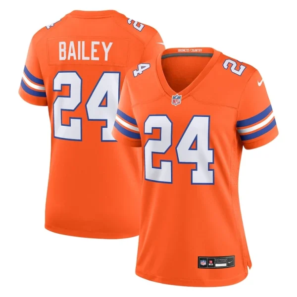 Champ bailey denver broncos nike womens mile high collection 1977 throwback retired player game jersey Orange