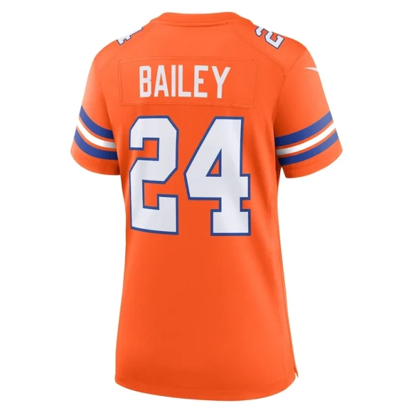 Champ bailey denver broncos nike womens mile high collection 1977 throwback retired player game jersey Orange L