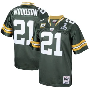 Charles woodson green bay packers 2010 mitchell ness authentic throwback retired player jersey Green