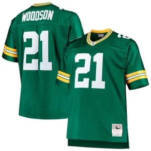 Charles woodson green bay packers mitchell ness big tall 2010 retired player replica jersey Green