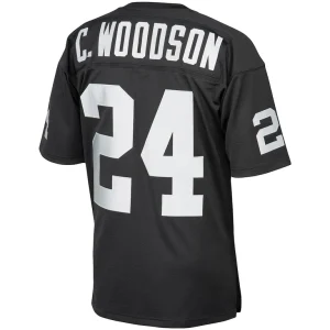 Charles woodson las vegas raiders 2002 mitchell ness authentic throwback retired player jersey Black 44