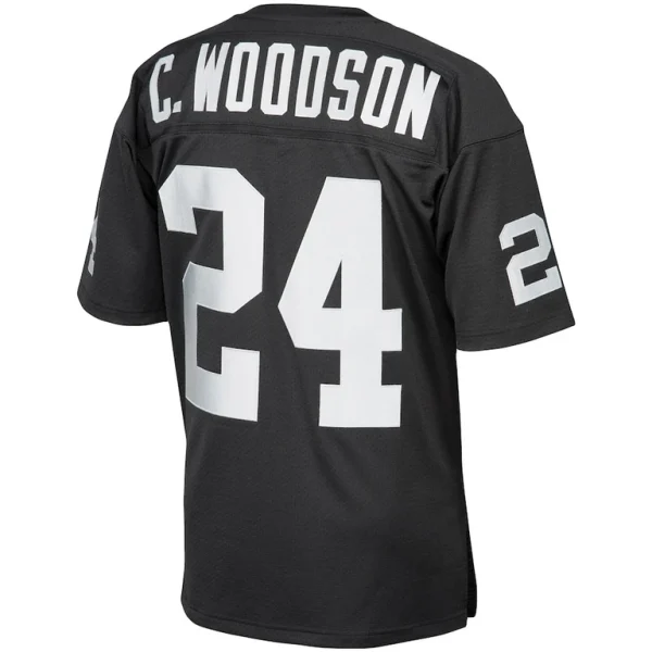 Charles woodson las vegas raiders 2002 mitchell ness authentic throwback retired player jersey Black 44