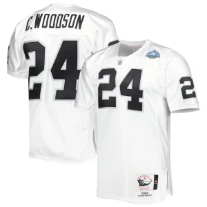 Charles woodson las vegas raiders 2002 mitchell ness authentic throwback retired player jersey White