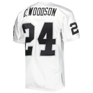 Charles woodson las vegas raiders 2002 mitchell ness authentic throwback retired player jersey White 44