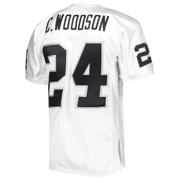 Charles woodson las vegas raiders 2002 mitchell ness authentic throwback retired player jersey White 44