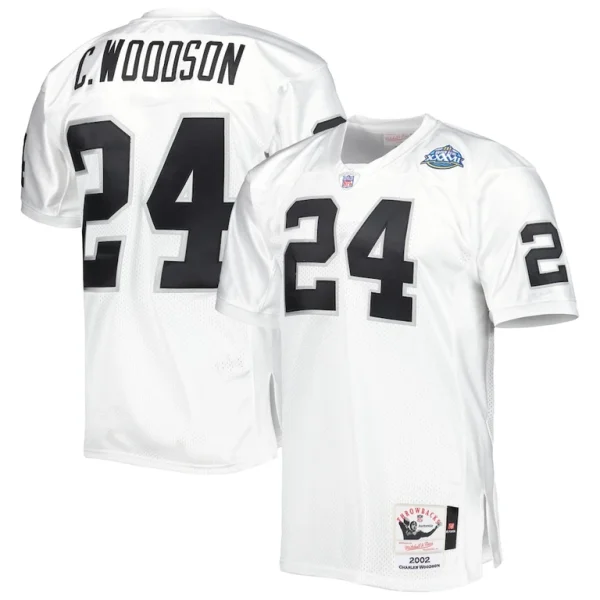 Charles woodson las vegas raiders 2002 mitchell ness authentic throwback retired player jersey White