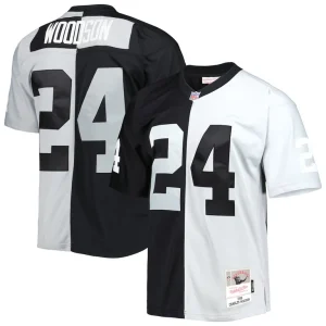 Charles woodson las vegas raiders mitchell ness 1998 split legacy replica jersey Blacksilver