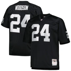 Charles woodson las vegas raiders mitchell ness big tall 1998 retired player replica jersey Black