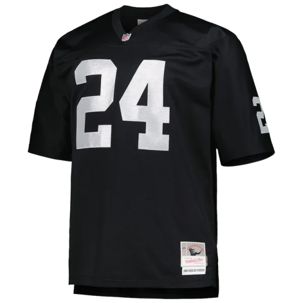 Charles woodson las vegas raiders mitchell ness big tall 1998 retired player replica jersey Black 3XB