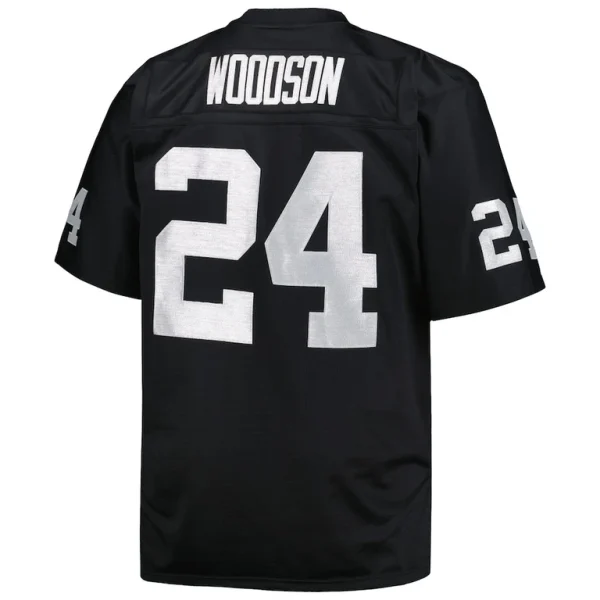 Charles woodson las vegas raiders mitchell ness big tall 1998 retired player replica jersey Black 4XB