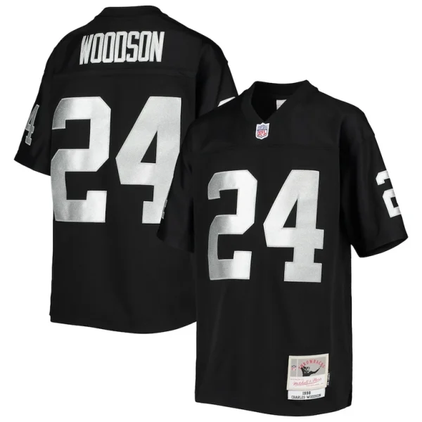 Charles woodson las vegas raiders mitchell ness youth 1998 legacy retired player jersey Black