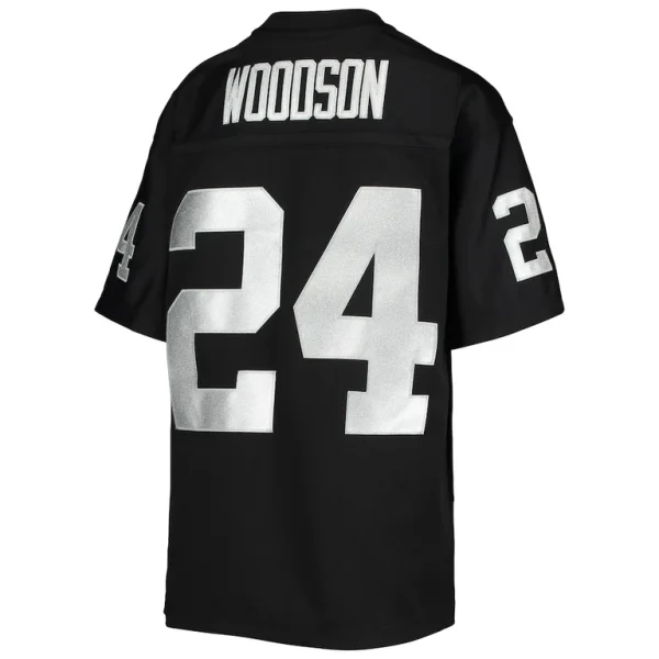 Charles woodson las vegas raiders mitchell ness youth 1998 legacy retired player jersey Black Yth L
