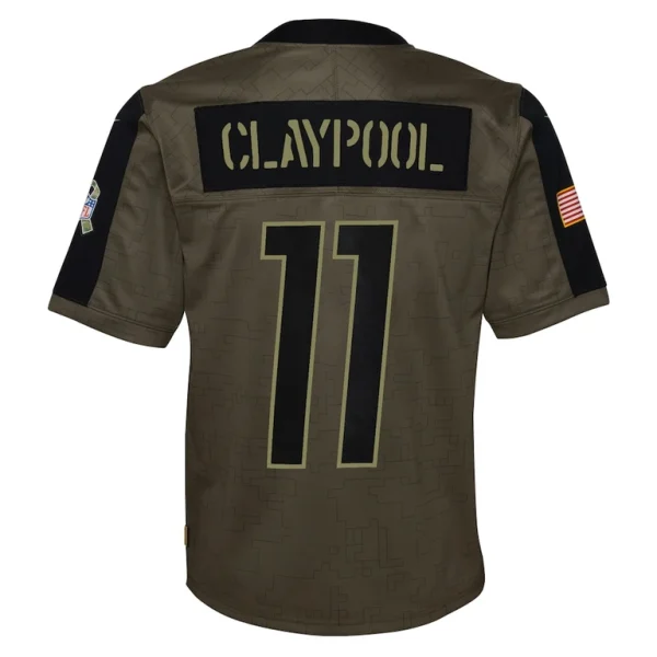 Chase claypool pittsburgh steelers nike youth salute to service game jersey Olive Yth L