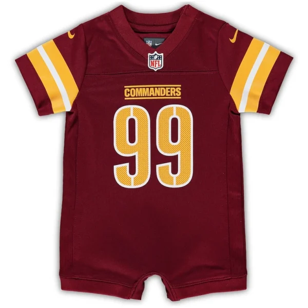 Chase young washington commanders nike newborn infant game romper jersey Burgundy 3 6 MO