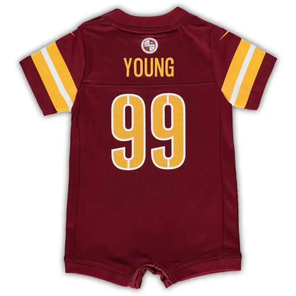 Chase young washington commanders nike newborn infant game romper jersey Burgundy 6 9 MO