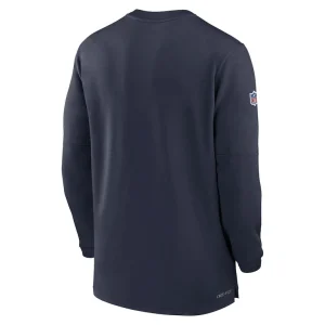 Chicago bears nike 2023 sideline performance long sleeve tri blend quarter zip top Navy L