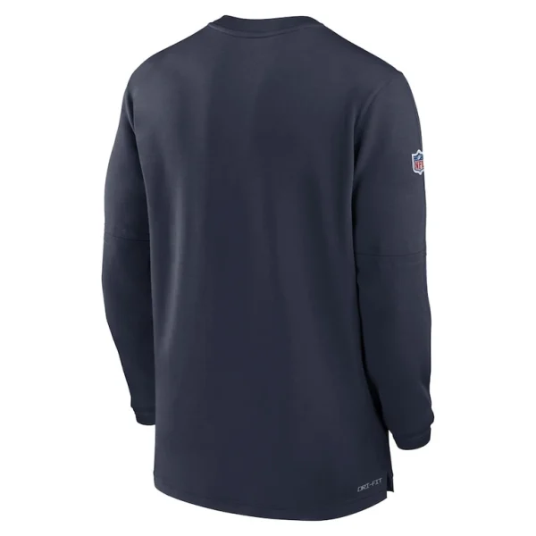 Chicago bears nike 2023 sideline performance long sleeve tri blend quarter zip top Navy L