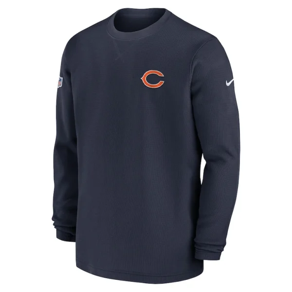 Chicago bears nike 2023 sideline throwback heavy brushed waffle long sleeve top Navy M