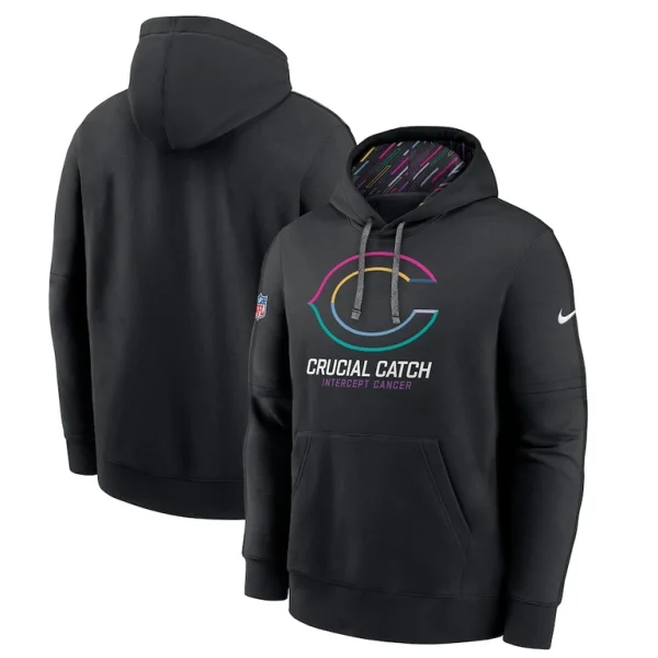 Chicago bears nike 2024 nfl crucial catch big tall club pullover hoodie Black