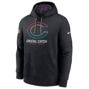 Chicago bears nike 2024 nfl crucial catch big tall club pullover hoodie Black LT