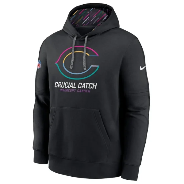 Chicago bears nike 2024 nfl crucial catch big tall club pullover hoodie Black LT