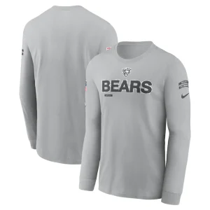 Chicago bears nike 2024 salute to service long sleeve t shirt Gray