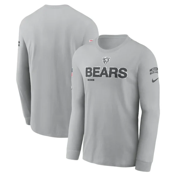 Chicago bears nike 2024 salute to service long sleeve t shirt Gray