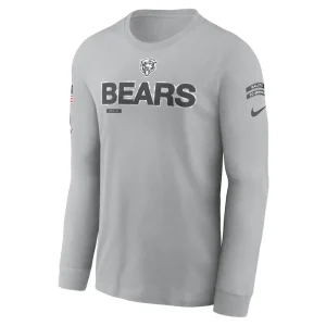Chicago bears nike 2024 salute to service long sleeve t shirt Gray M