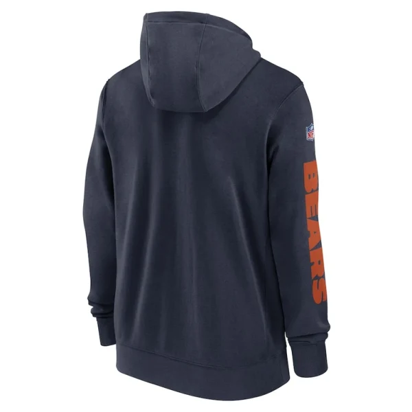 Chicago bears nike 2024 sideline club full zip hoodie Navy L