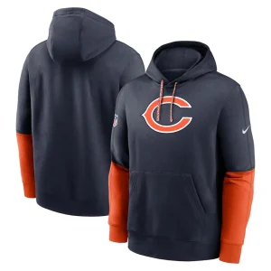 Chicago bears nike 2024 sideline club pullover hoodie Navy