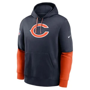 Chicago bears nike 2024 sideline club pullover hoodie Navy M