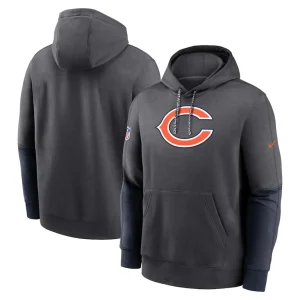 Chicago bears nike 2024 sideline club pullover hoodie anthracite Multi