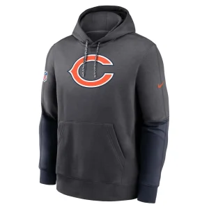 Chicago bears nike 2024 sideline club pullover hoodie anthracite Multi M