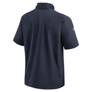 Chicago bears nike 2024 sideline coach short sleeve half zip hoodie jacket Navy L