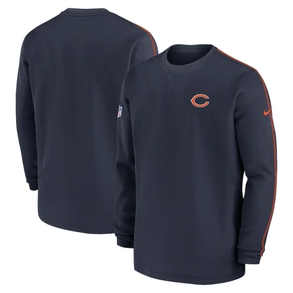 Chicago bears nike 2024 sideline coaches long sleeve top Navy