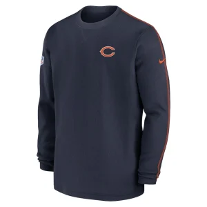 Chicago bears nike 2024 sideline coaches long sleeve top Navy M