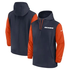 Chicago bears nike 202425 sideline pre game player 12 zip hoodie jacket Navyorange