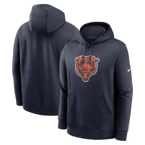 Chicago bears nike club logo pullover hoodie Navy