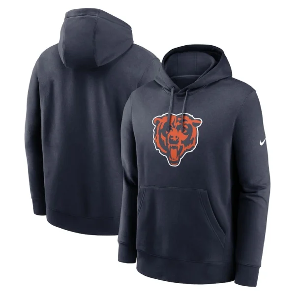 Chicago bears nike club logo pullover hoodie Navy
